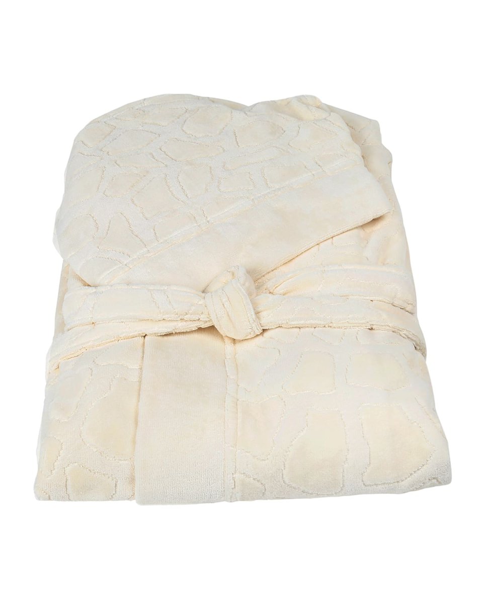 Jerapah Italian Hooded Bathrobe, Ivory